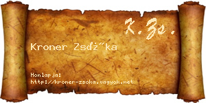 Kroner Zsóka névjegykártya
